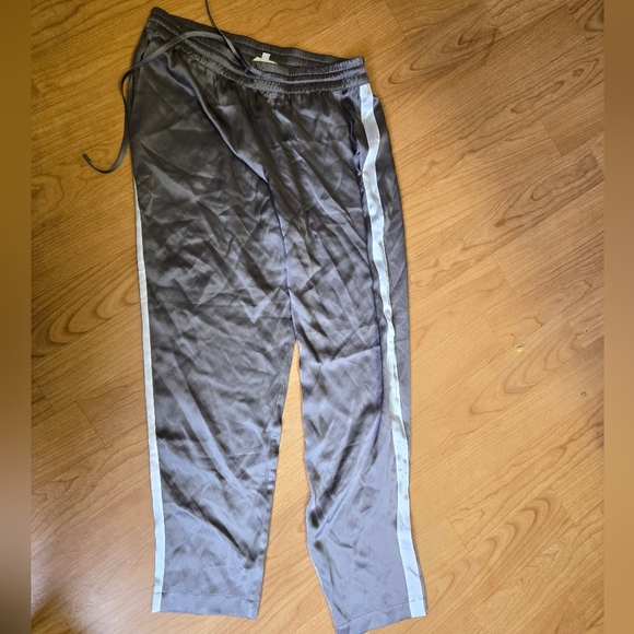 Large Gray and White Pajama Loungewear Pants Drawstring Relaxed Fit - Picture 1 of 3
